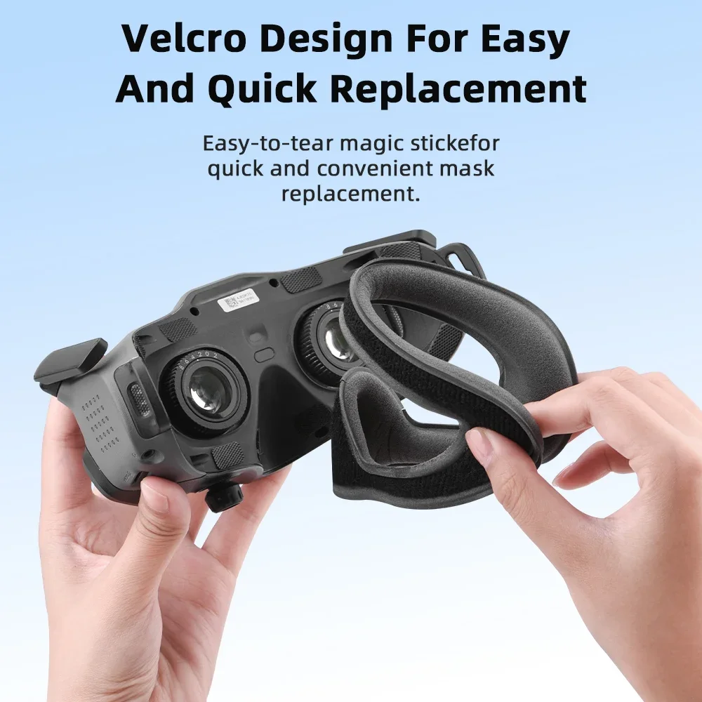 قناع عين BRDRC لنظارات DJI 2/3/Integra الإسفنج الغطاء الواقي استبدال لوحة الوجه الناعمة وسادة العين لملحقات Avata 2