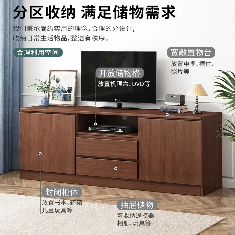 Modern Light Luxury TV Cabinet and Coffee Table Combo Floor Standing Storage Unit for Living Room Bedroom Small Apartment
