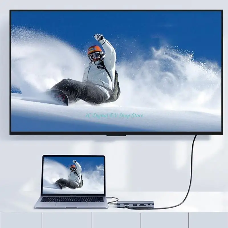 

E74D Multi-function 12 In 1 Docking Station Type C Hub Dock Data Transmission 4K Laptop Hub