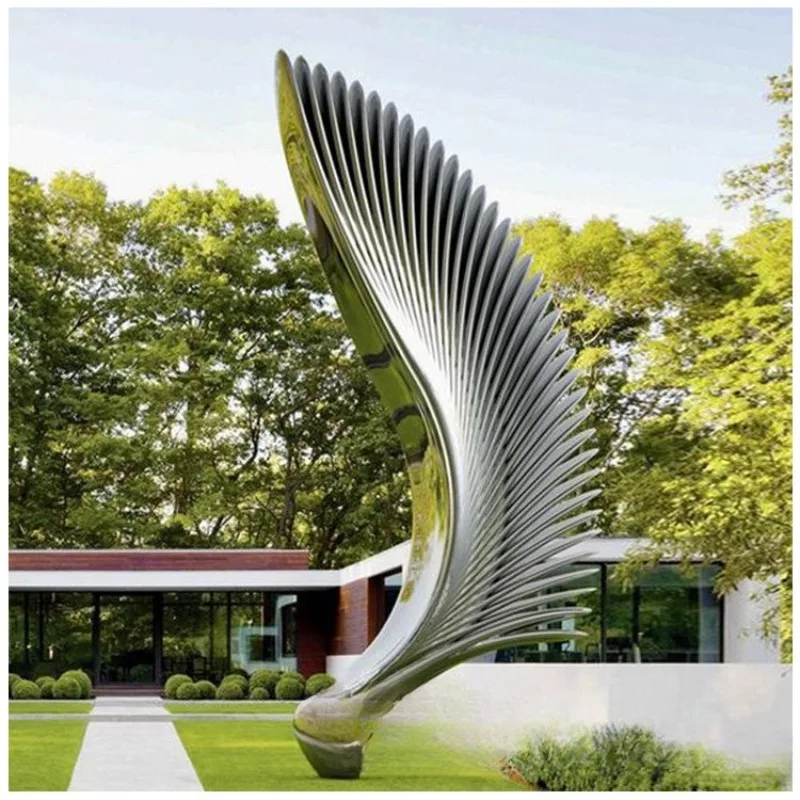 Stainless steel hollow sculpture, metal water feature large square school park logo sculpture ornament