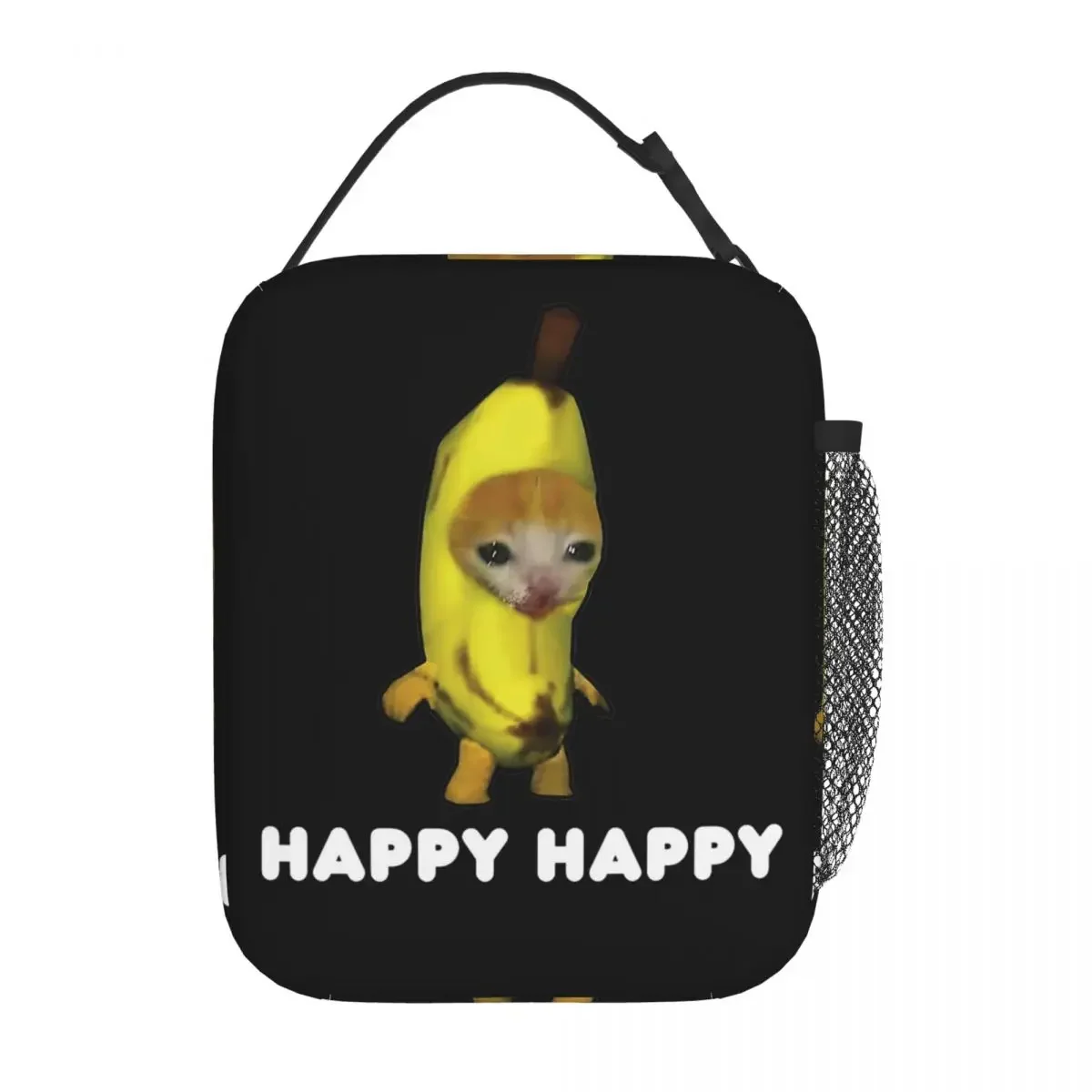 

Happy Banana Cat Meme Insulated Lunch Bag Large Meal Container Thermal Bag Tote Lunch Box Work Travel Men Women