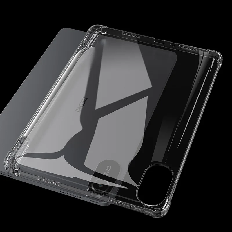 مع حامل القلم الرصاص حافظة لجهاز XIAOMI Redmi Pad 2 HD حافظة شفافة لـ MI Redmi Pad 2 2025 11 بوصة وسادة هوائية مقاومة للصدمات Funda