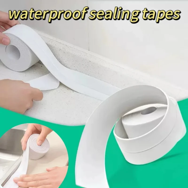 Bathroom Kitchen Self Adhesive Sealing Tape Shower Sink Bath Caulk Strip Waterproof Wall Sticker Sink Edge Tapes