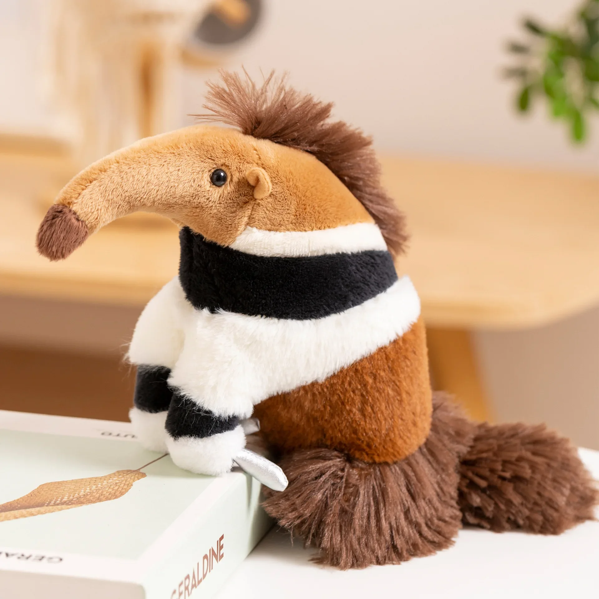 25cm Cute Anteater Simulated Animals Soft Stuffed Plush Toys Hobbies Exquisite Doll Decoration Birthday Presents for Friends