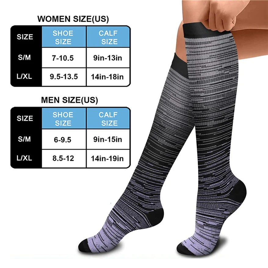 Compression Socks 20-30mmhg Men Running Football Hiking  Cycling Sports Socks Gym Women Medical Pregnancy Varicose Vein Swelling