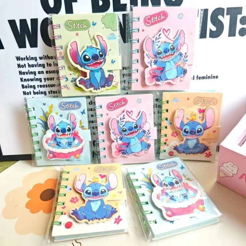 Disney Portable Stitch Notebook Cute Cartoon Fashion Lilo & Stitch Journal Notebook Stationery Hot Stamping Coil Book Gifts