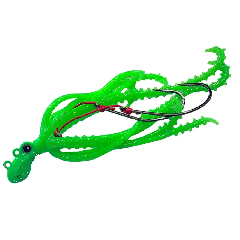TAKEDO 21G TPR Приманка для осьминога с 26 #   КРЫЧКИ MARUSEIGO, приманка с джиг-головкой, мягкие приманки, светящаяся искусственная приманка для троллинга для окуня, тунца