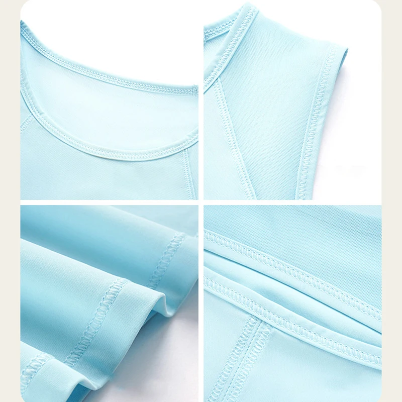 سترة يوجا خفيفة الوزن فضفاضة تناسب النساء ، قميص بلا أكمام ، شبكة جيدة التهوية ، قمم لياقة بدنية للركض و بيلات للفتيات ، ملابس داخلية للصيف ،