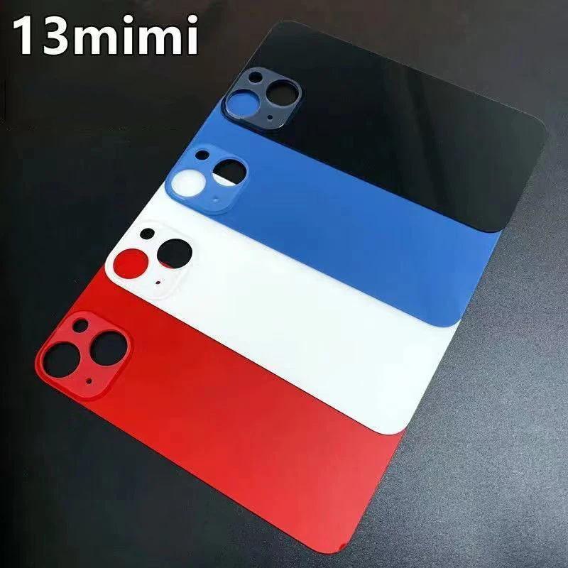 For iPhone 13 13 mini Back Cover Glass Fast Replacement High Quality Housing Battery Cover Big Hole Rear Glass,+3M Tape 13Mini