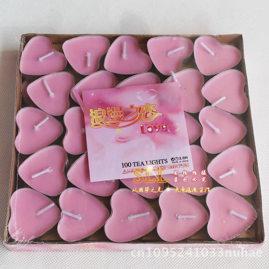 

Heart-Shaped Tea Wax Candle Chinese Valentine's Day Proposal Confession DIY Fire Paint Small Candle Holder Paraffin Vegetable