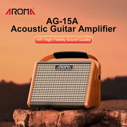 Acoustic Guitar Amplifier,Bluetooth Speaker Rechargeable Portable Acoustic Guitar Amp with dual channel Reverb Adjustment