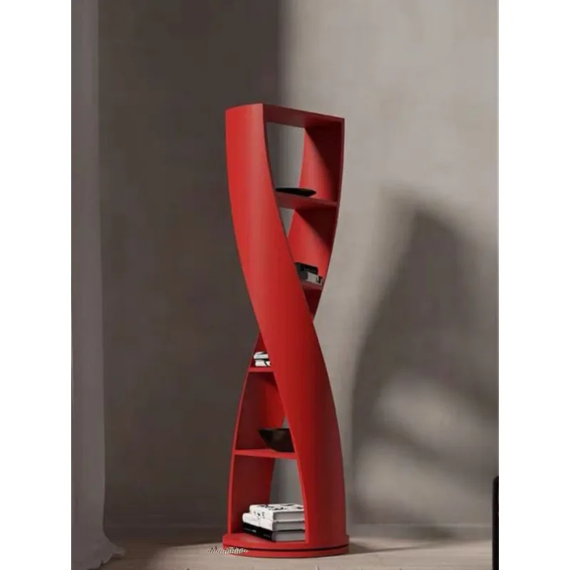Solid wood special-shaped book round  living room decorative shelf display shelf study