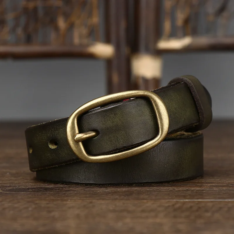 

2,3 см женский модный винтажный дизайн плиссированный ремень женские из натуральной кожи из воловьей кожи матовый стиль ремни с игольной пряжкой