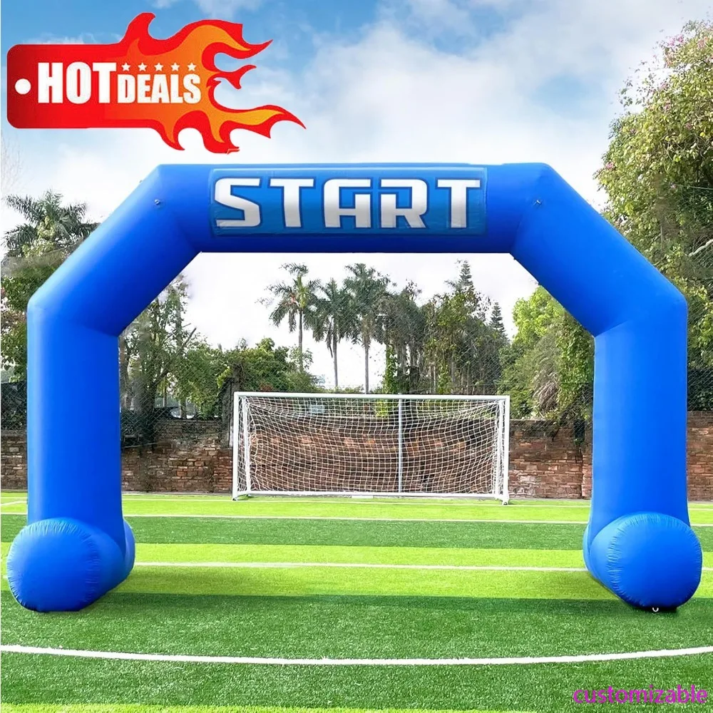

Надувная арка Fashion-20ft Start Finish Line синего цвета с мощным вентилятором, шестигранная надувная арка для гонок на открытом воздухе, реклама