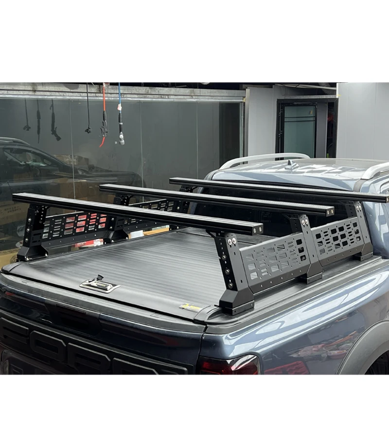 Universal Pickup Roof Rack Width Height Adjustable Expansion Frame Aluminum Alloy Crossbar for Hilux Truck Bed Rack