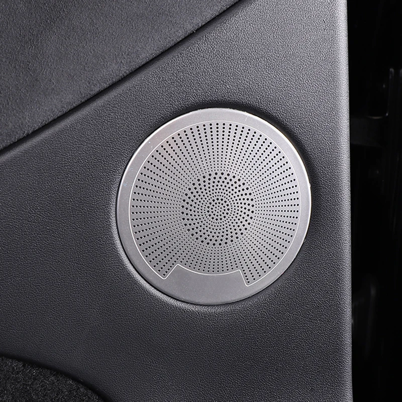 11 PC Car Audio Speaker Door Loudspeaker Cover Stickers Accessories for Tesla Model Y 2021 2022 2023 Stainless Steel Interior