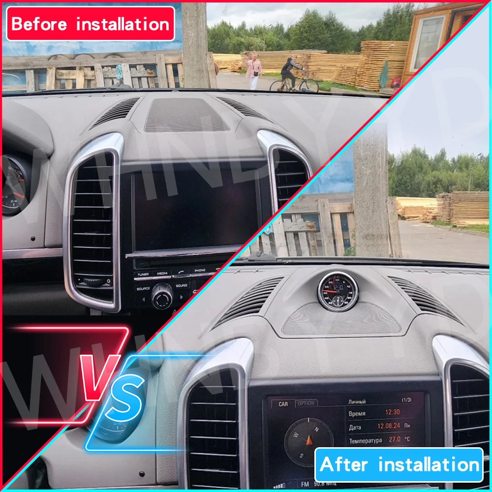 Picture 6: Car Stopwatch For Porsche Cayenne 958 2010-2017 911 Interior Dashboard Central Clock Compass Time Electronic Meter Accessional