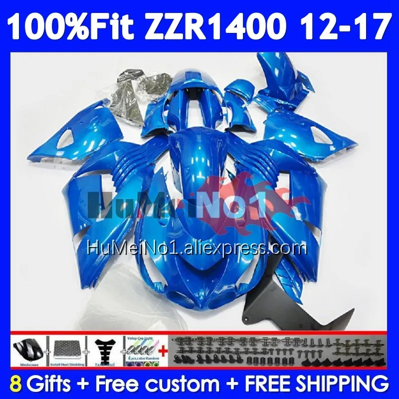 Body For KAWASAKI NINJA ZZR1400 ZZR 1400 12 13 14 All blue 15 16 17 230No.127 ZZR-1400 2012 2013 2014 2015 2016 2017 Fairing