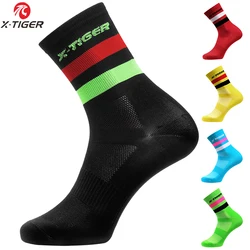 X-TIGER calze da ciclismo professionali di alta qualità uomo donna calze da bicicletta sportive traspiranti abbigliamento da compressione per bici da corsa