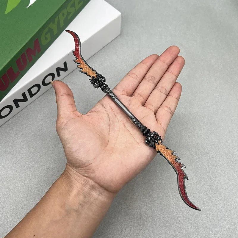 25cm Metal Double-ended Sword Red Tides Guangzhi Black Myth: Wukong Game Replica Weapon Model Collectible Ornaments Toy Boy Gift