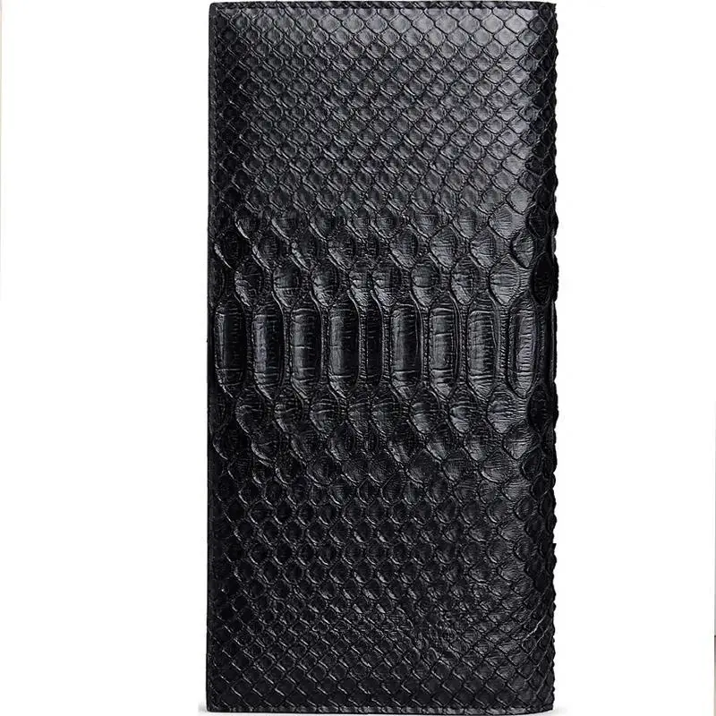 2026 New Fashion Business Men's Long Luxury Wallets Male Snakeskin Real Genuine Leather Cash Purses Clutch Men Card Holders