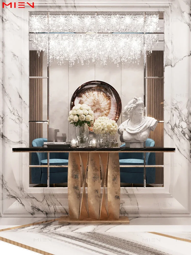 

Minimalist Home Marble Porch Table Light Luxury Sofa Tables against the Wall