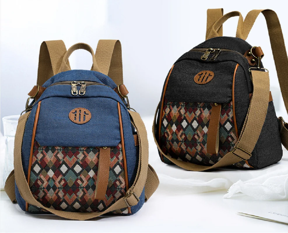 

2026 New Women's High Quality Denim Backpacks Fashion Large Capacity Travel Shoulder Bags Casual Totes Crossbody Bag