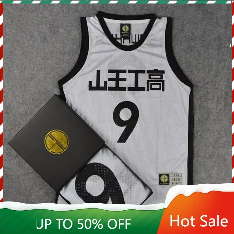 Slam Anime Cosplay Costume Akita School Sannoh No.9 Tops Sawakita Eiji Slamdunk Vest Jersey Sportswear Basketball