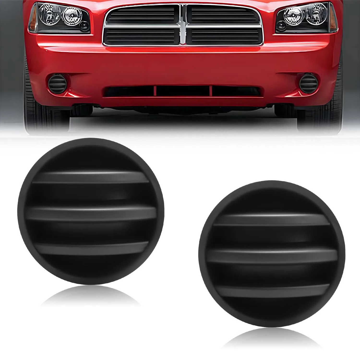 

2Pcs Front Bumper Fog Light Cover For 2009-2014 Dodge Challenger 2006-2007 Dodge Charger 2007-2010 Jeep Patriot No Bulb/Socket