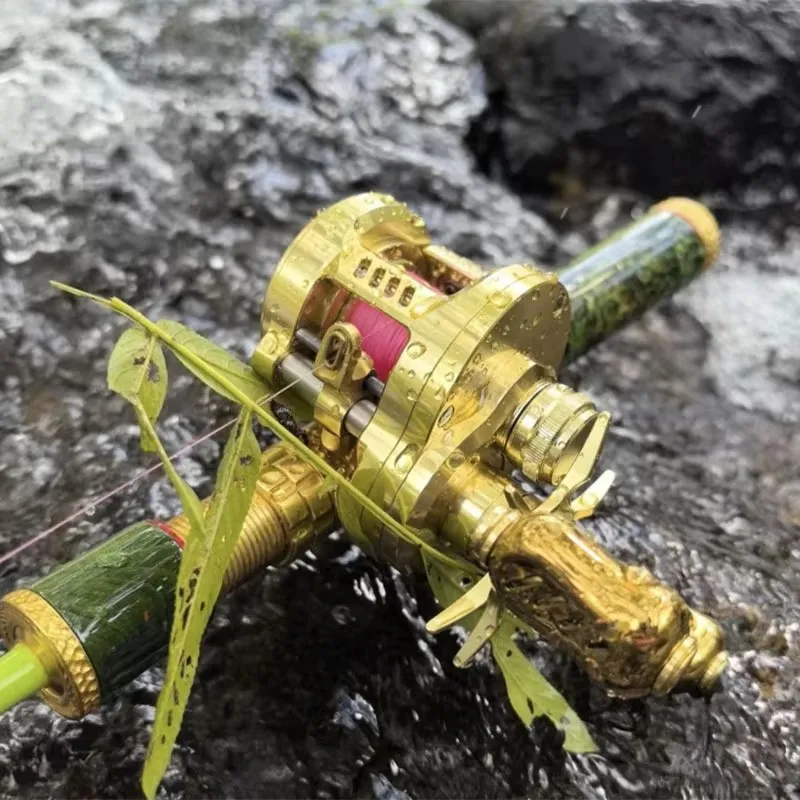 GOTOP DK100V – moulinet de pêche à tambour avec cadre intégré haute résistance, bobine à axe court, micro-moulinet à catapulte pour leurres, pour tous les pêcheurs en eau