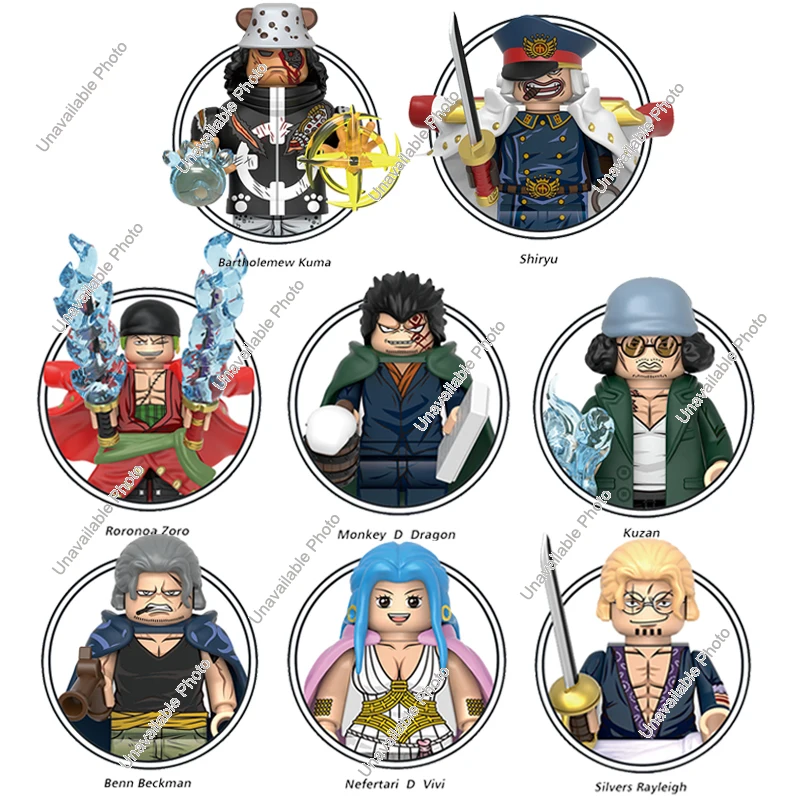 Hot Toys X0359 X0358 ONE PIECE Building Blocks Monkey D Dragon Japanese Anime Series Building Blocks Mini Figures Heads Kids Toy