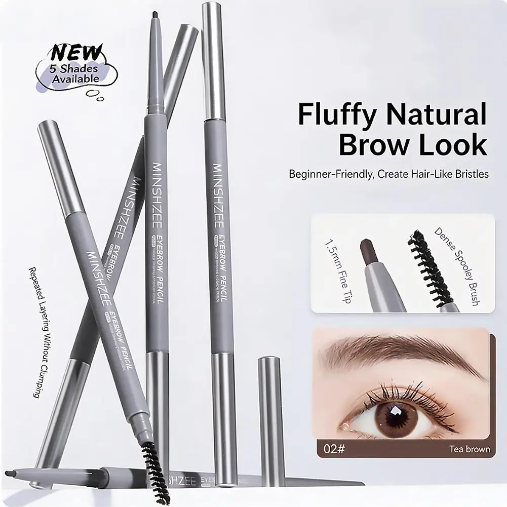 1PCS Waterproof Double-Ended Ultra Fine Eyebrow Pencil Sweat-Proof Long-Lasting Non-Smudge Professional Eye Makeup For Students