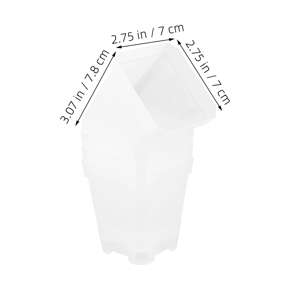 24 قطعة أواني الحضانة المربعة أواني نباتات بلاستيكية شفافة مزارعي الحضانة الصغيرة قابلة لإعادة الاستخدام لزهور الخضروات ديكور المنزل الداخلي