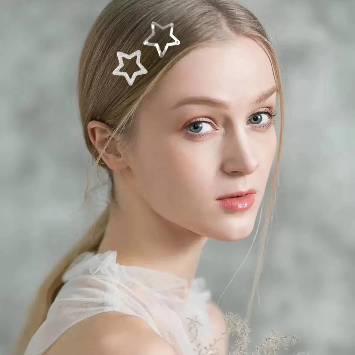 Y2K 3.2cm Star Hair Clip Ins Style Metallic Sweet Cool Clip Silver Pentagram Bb Clip Accessory view 6