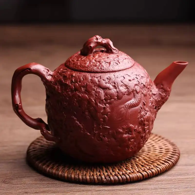 Yixing Original Purple Clay Yìnlong Gōngchūn Teapot, Biomimetic Flower Vessel, Purely Handmade By Famous Artists, Brewing Pot,