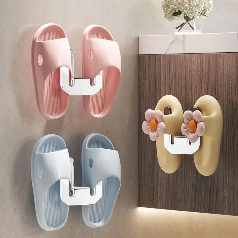 Wall Slipper Rack Space Saving Wall Slipper Hanger Hangable Shoe Rack Hook Slipper Display Drying Rack for Dryer Shoe Hangable