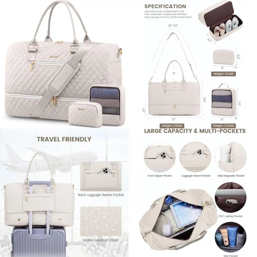 

Женская дорожная спортивная сумка выходного дня с карманом для обуви, ночной сумкой для ручной клади, спортивной сумкой и сумкой для туалетных принадлежностей