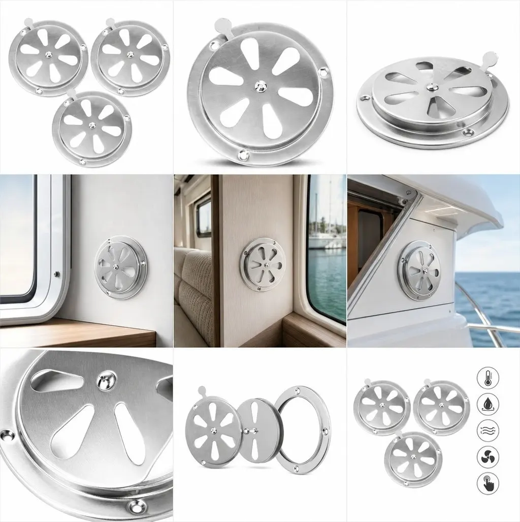 3Pcs Stainless Steel Vent Damper Adjustable Airflow Regulator Replacement Rv Yacht Vent Covers High Efficiency Ventilation