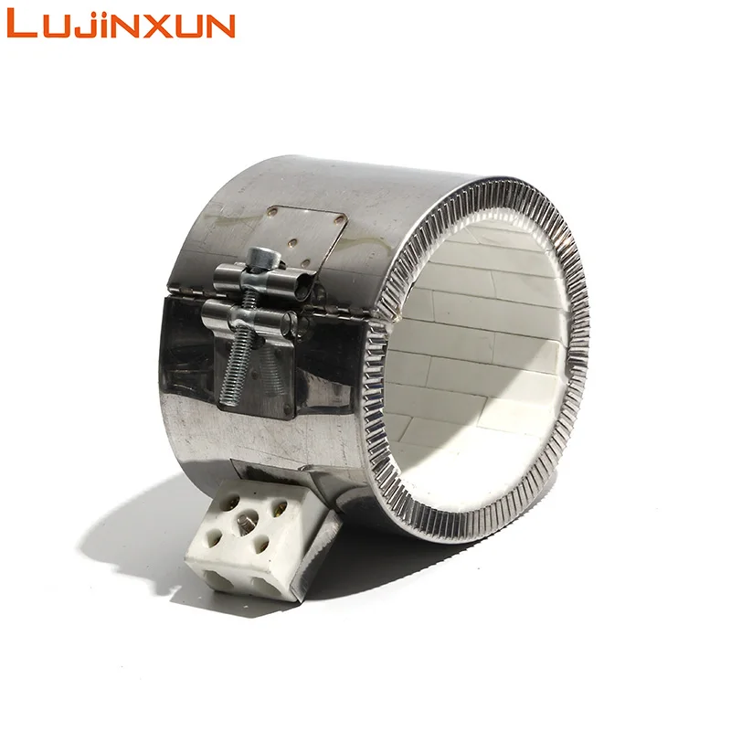 LUJINXUN 220V Ceramic Band Heater Stailness Steel Heating Element ID 70-200mm for Injection Molding Machine/Extruder/Granulator