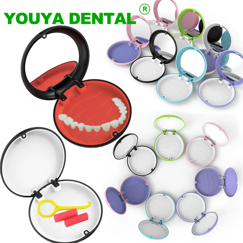 

100pcs Orthodontic Retainer Box Denture Storage Box Dental Teeth Case Aligner Cases Plastic Box Oral Hygiene Supplies Organizer