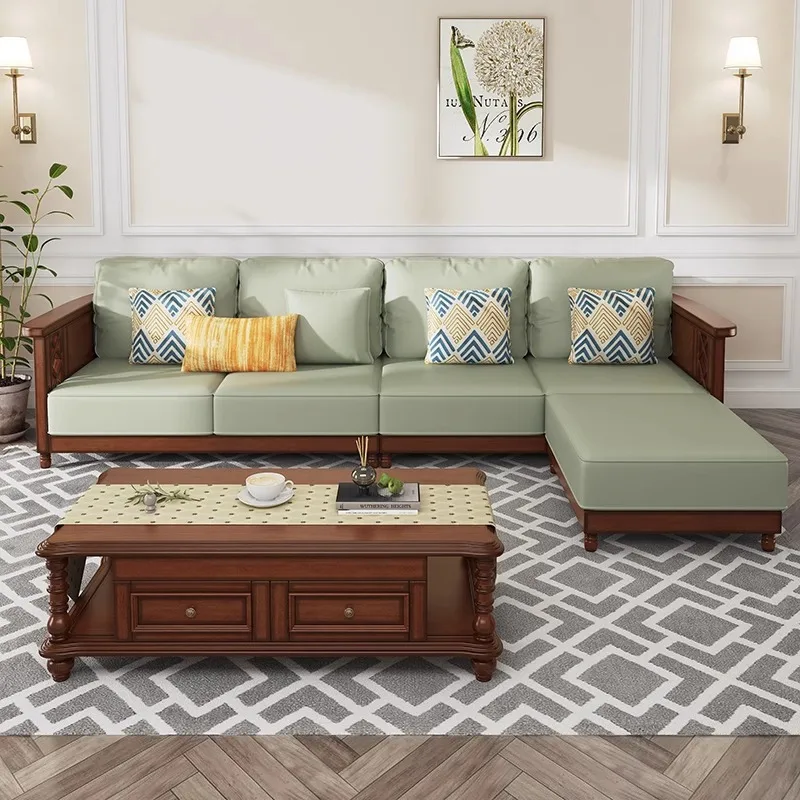 

Диваны для приема в семье Гостиная Мебель для дома Современные напольные диваны Итальянская деревянная мебель Canapés MHSF