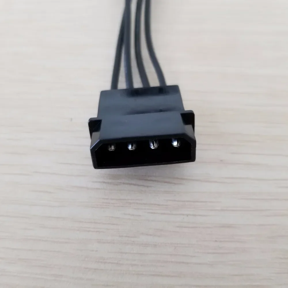 전원 플러스 4 핀-2 x SATA 엘보 어댑터 전원 연장 케이블 검정색 짧은 유형 18awg 10cm