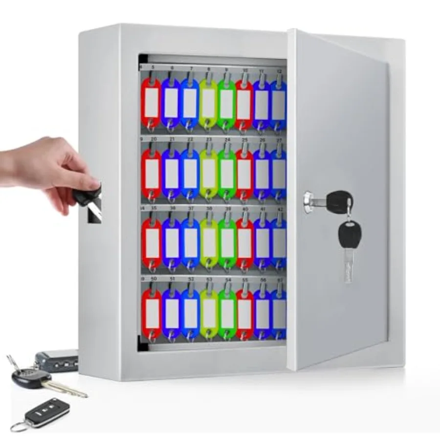 

s Cabinet Anti-Theft Lock Box with Tags Adjustable Key Organizer Wall Safe for Car Office House Garage Rental Busess