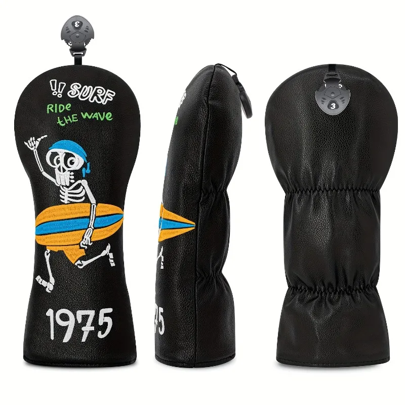 Surfing Skull Golf Club Cover, Fashionable Golf Head Cover, Golf Fairway Wood Head Cover - Driver/Fairway/Hybrid image 3