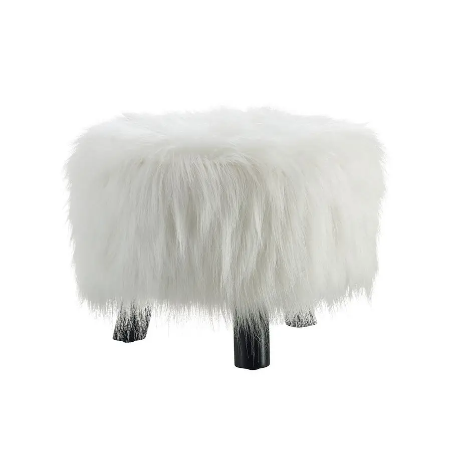 

Flokati Foot, 16Inch, White Stool, 16W x 16D x 12.6H,
