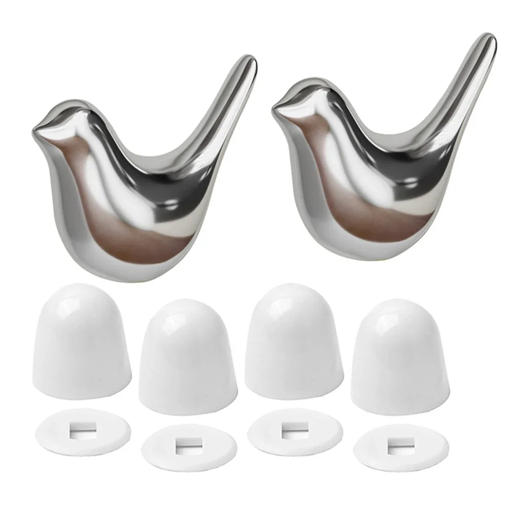 

2 комплекта фарфоровых чехлов для унитазов с птицами и крышка для унитаза, серебристый/черный/белый/золотой, украшение для ванной комнаты, аксессуары для ванной комнаты