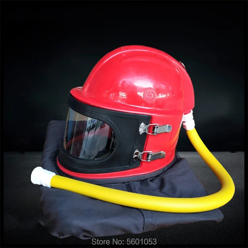 ABS Protective Sand Blasting Helmet Dust Mask Hood With Temperature Adjusting Device