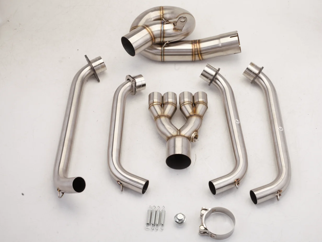 FOR SRK600|680CC(2026) Motorcycle swivel Front Exhaust Header Pipe exhaust Connecting to the 60mm tail section