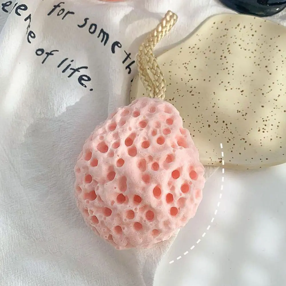 Portable Soft Sponge Bath Ball Honeycomb Exfoliating Cleaning Brush Cheese-shaped . Massage Brush Women