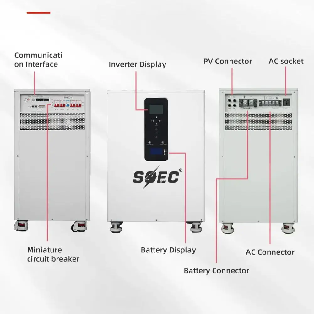 SOEC 20KW 15KW 10KW lithium LiFePO4 battery 48v 200ah 300AH 400AH 51.2V PowerWall with BMS&10KW Inverter&MPPT 10Years Warranty